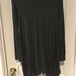 MITTOSHOP - Gray Fringe Dress